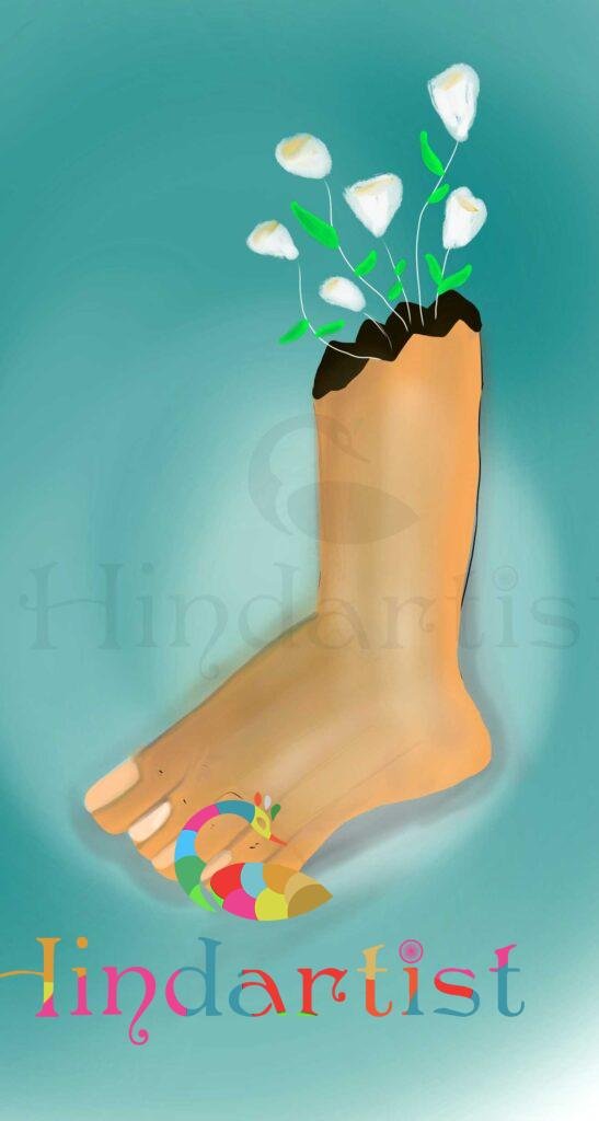 Foot Artist Digital foot painting - Hind Artist