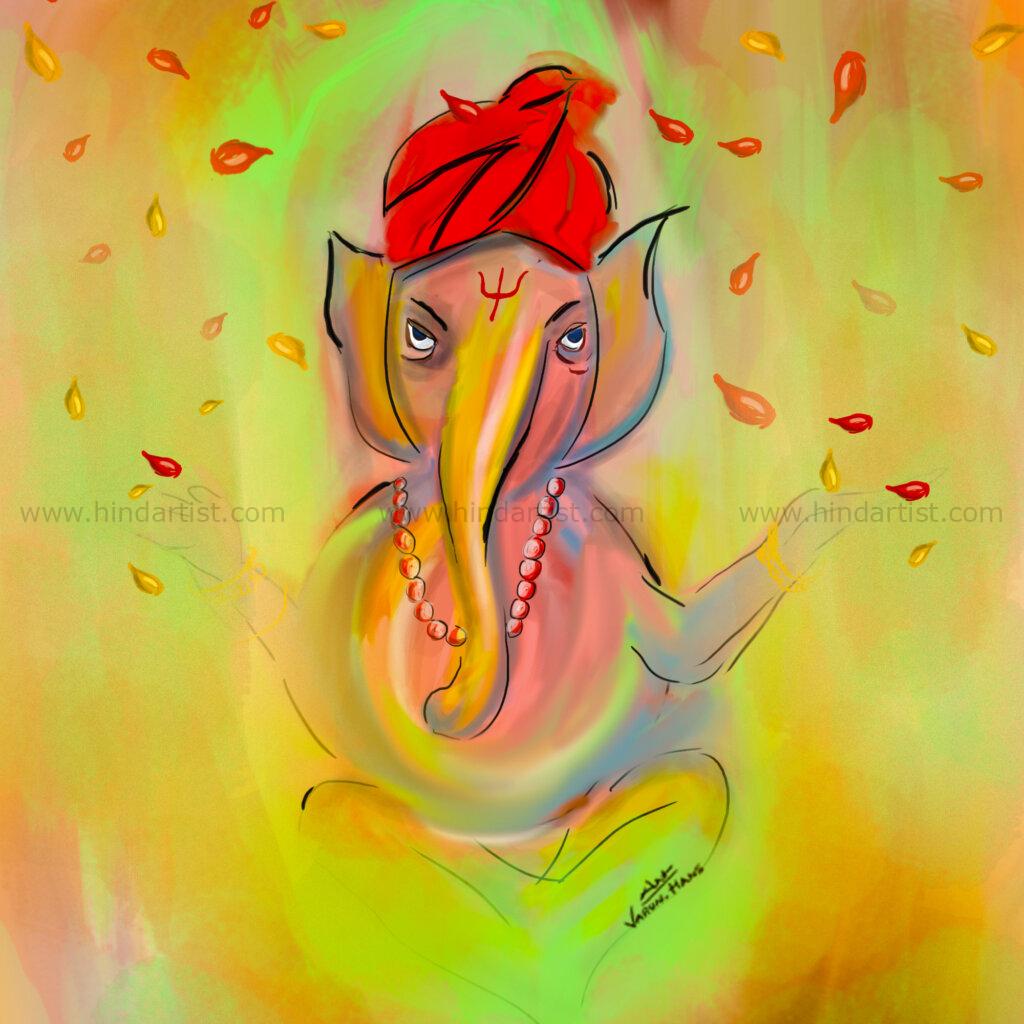 Ganesh Chaturthi Special: Drawing by Tanushree Khanna, Apeejay School,  Mahavir Marg, Jalandhar – Apeejay Newsroom