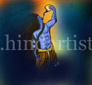 Lord shiva poison painting
