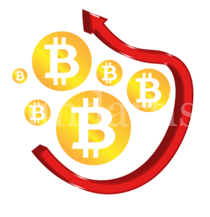 Bitcoin up 3 coin vector file