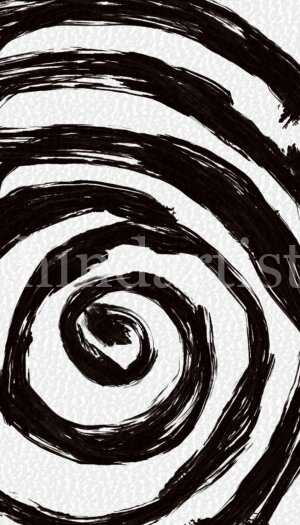 Round Black abstract Painting 