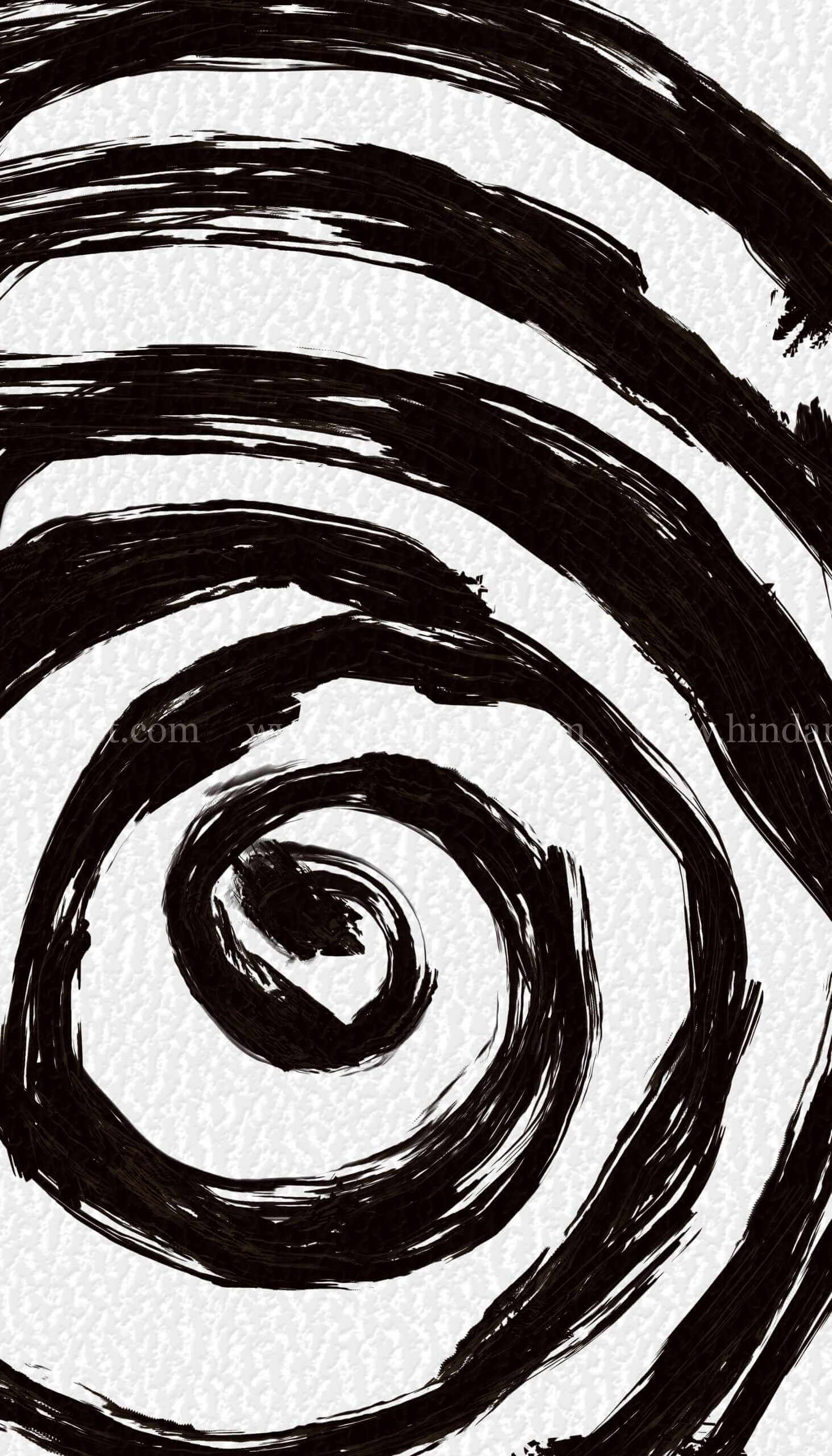 Round Black abstract Painting