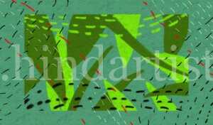 Green leaf wall hang abstract Painting