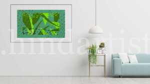 Green leaf wall hang abstract Painting