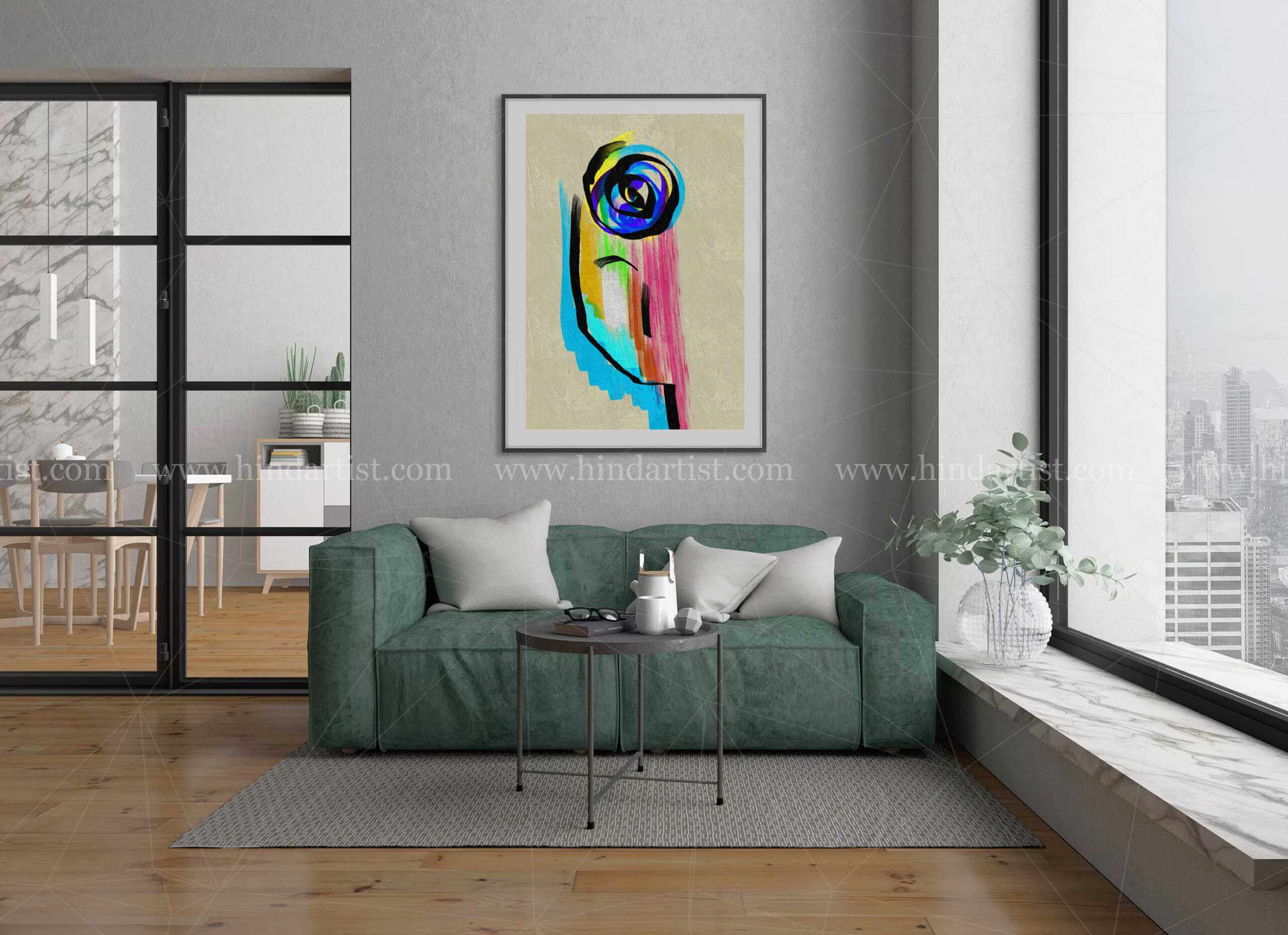 Men art abstract Painting - Image 4
