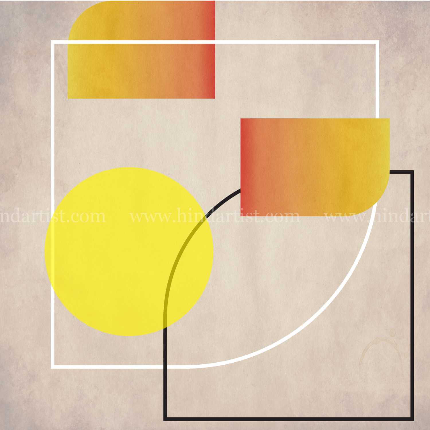 Sun Rise 3 Geometrical Modern Art