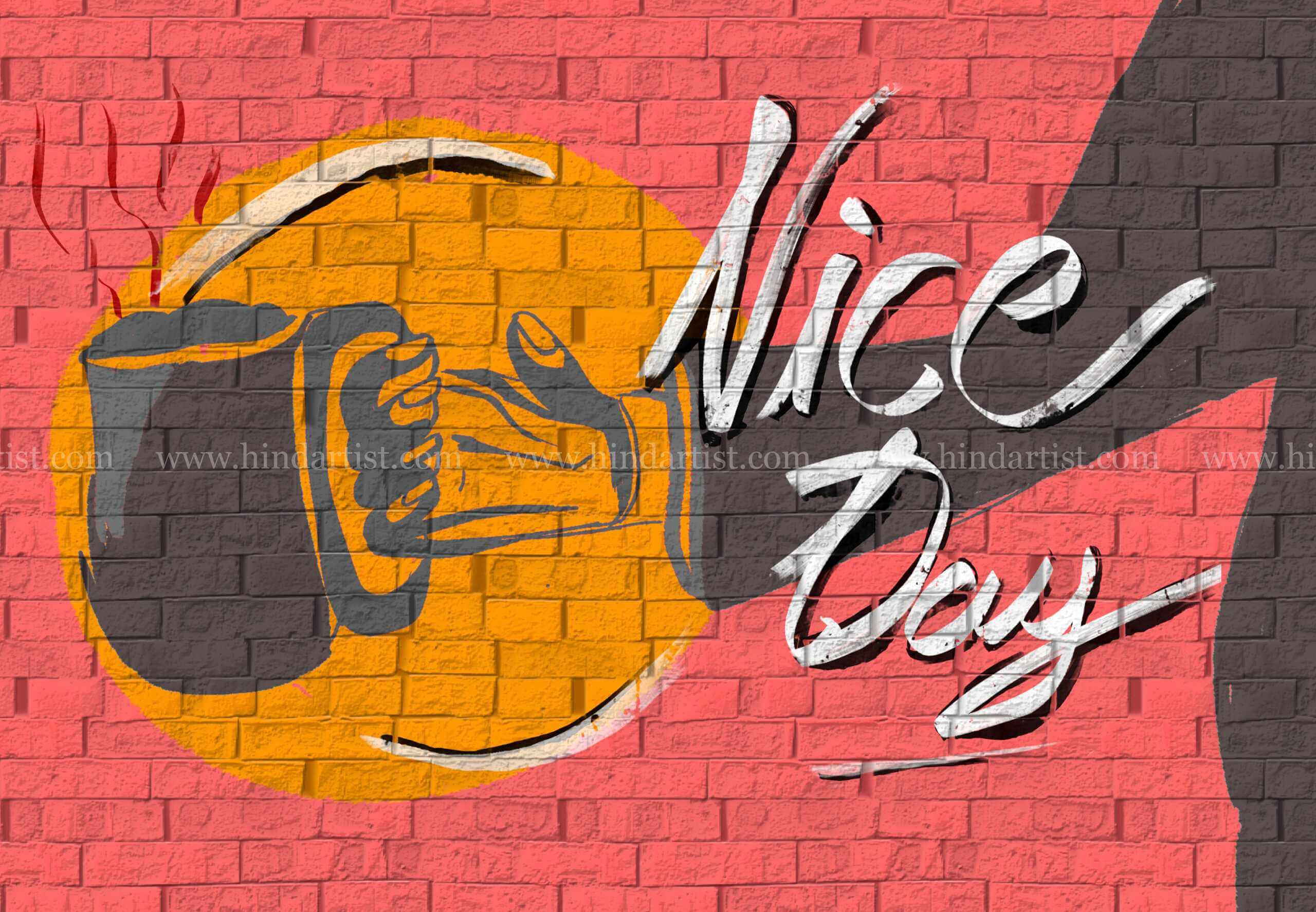 Coffee shop Wall Design (Nice day)