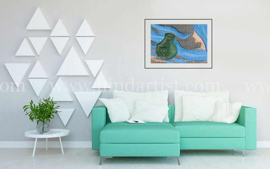 Sassi punnu punjabi culture painting (Kacha ghada) - Image 3