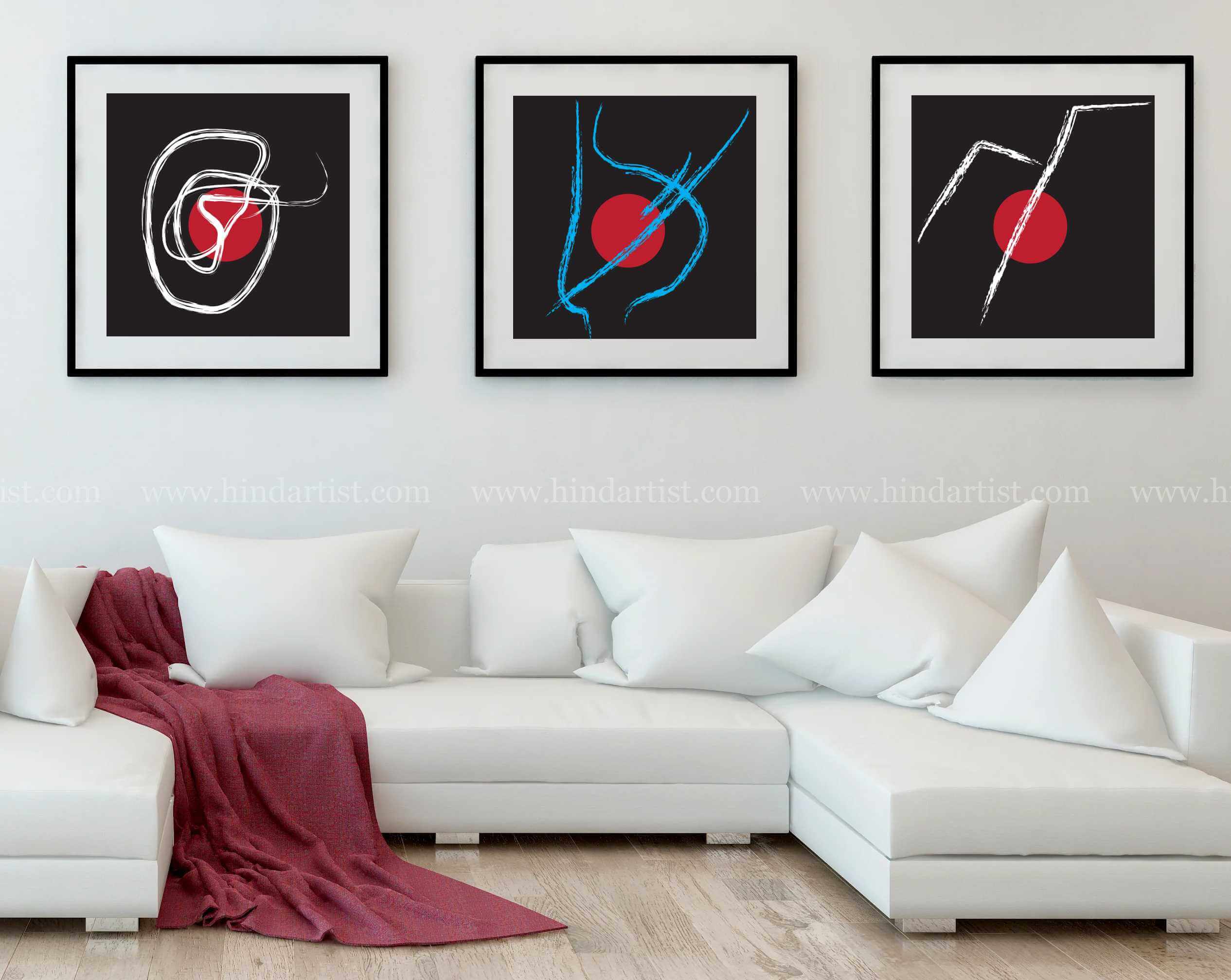 Red dot and black design (3 painting file) - Image 3