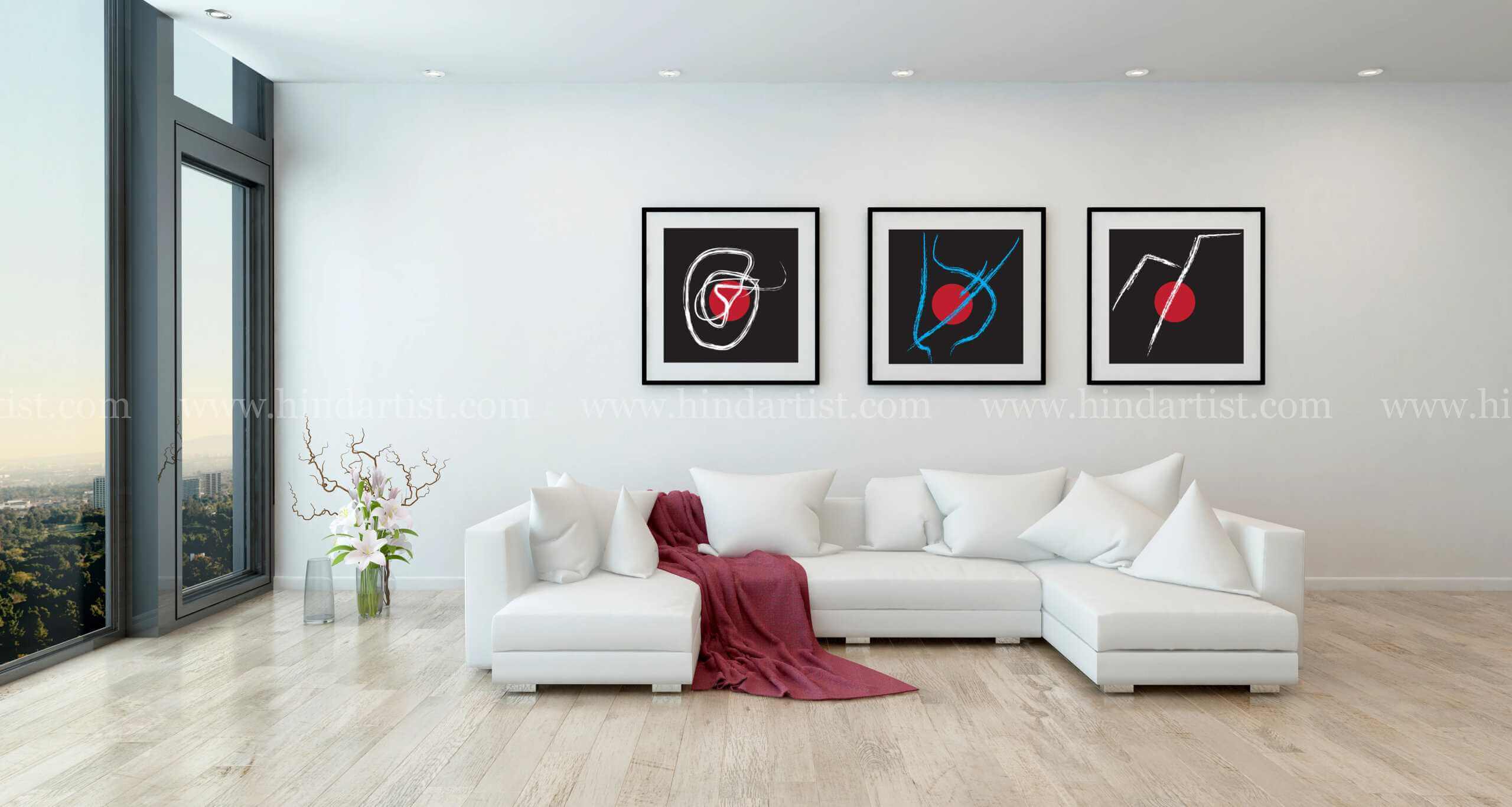 Red dot and black design (3 painting file) - Image 2
