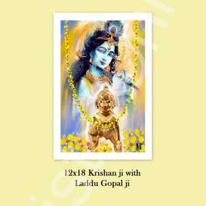 Krishan ji with Laddu gopal ji 12×18