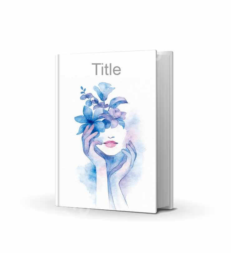 Book title in girls flower watercolor art